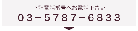 下記電話番号へお電話下さい03-5787-6833